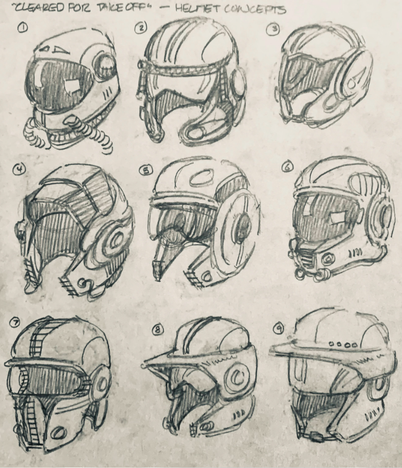 Rough pilot helmet concepts