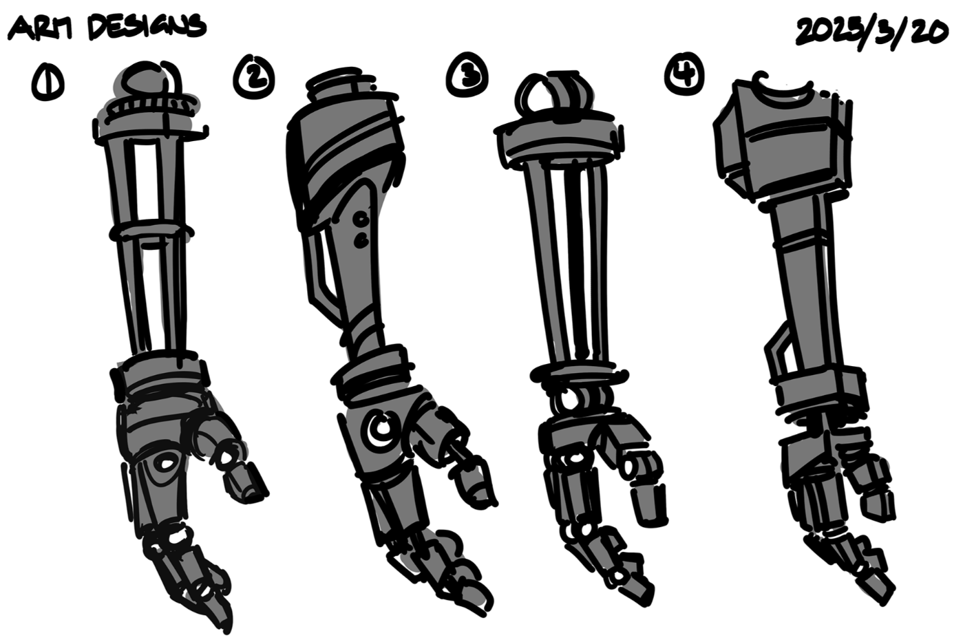 Possible robot arm designs for Leo