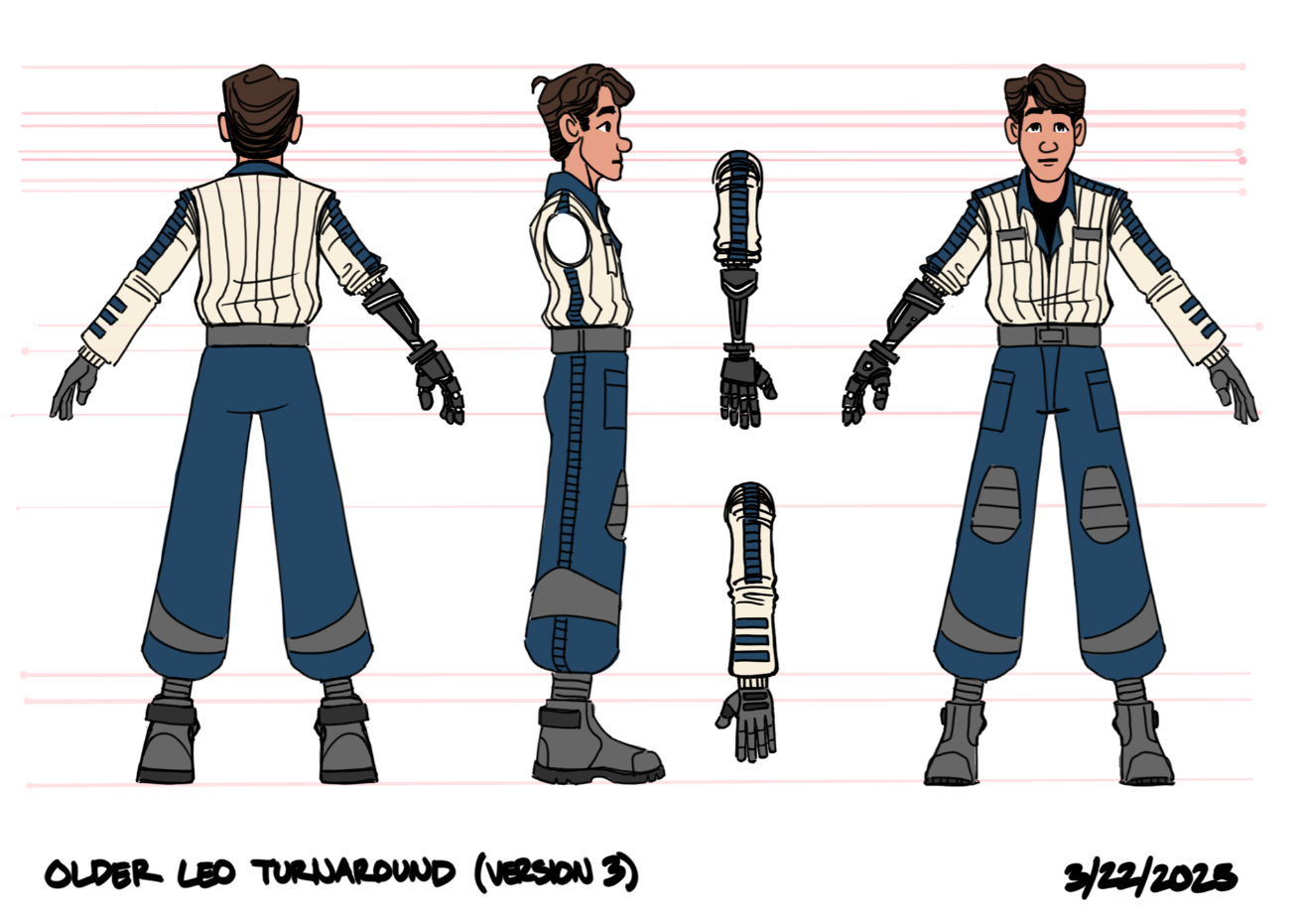 Final Leo turnaround with prosthetic arm