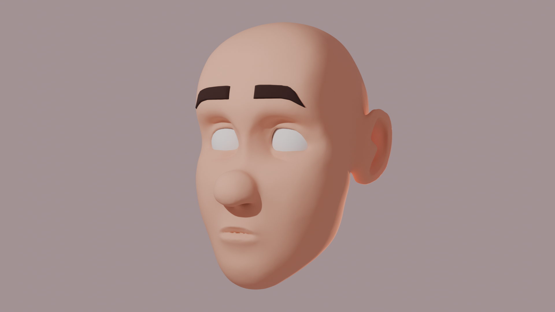 Older Leo early head sculpt, front three-quarter view
