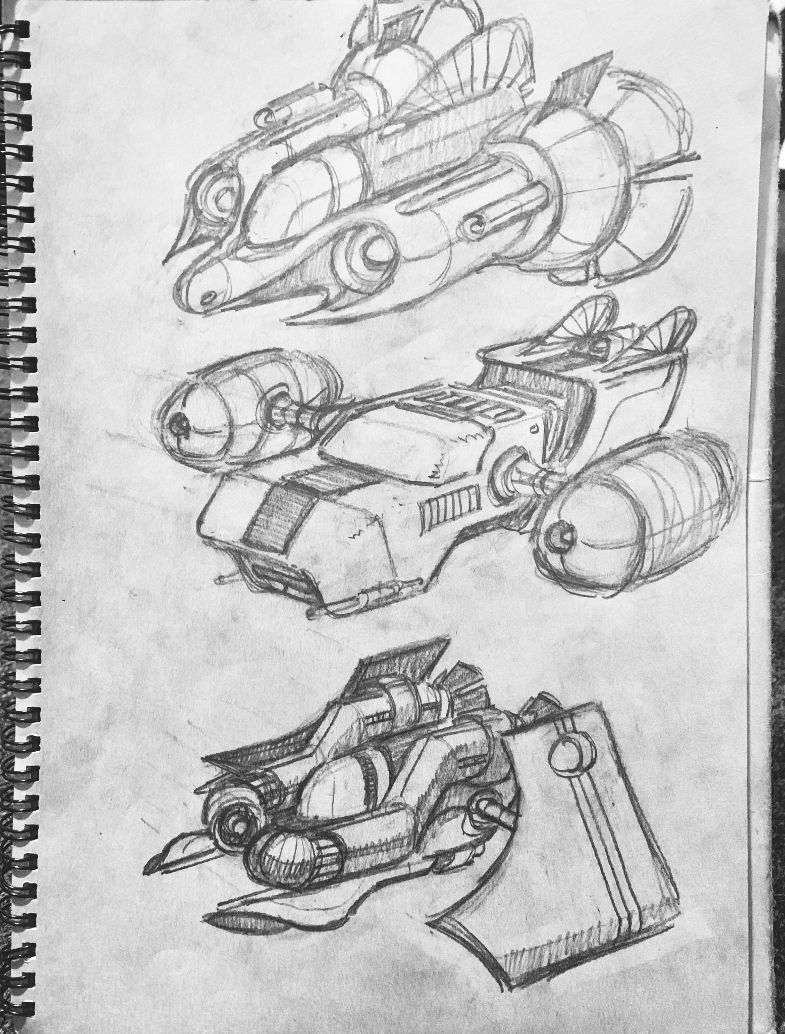 Early transforming ship design sketches