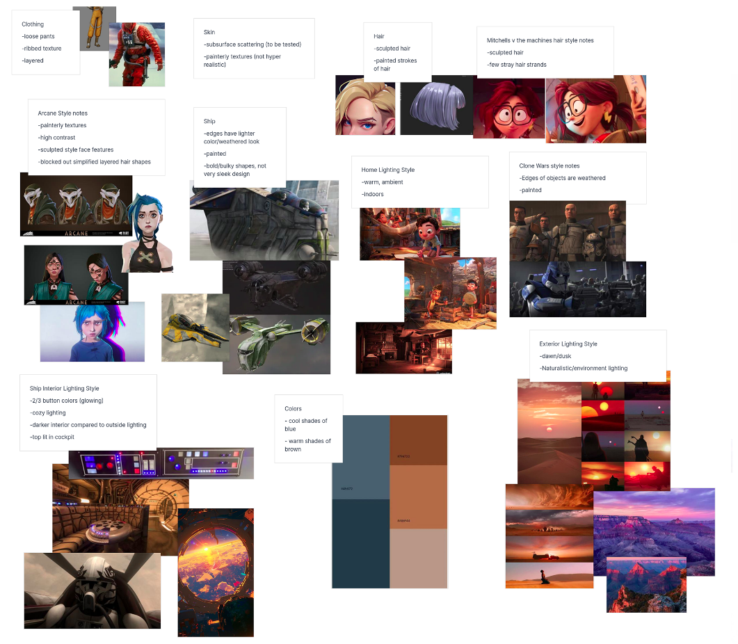 Materials, ship, hair, and lighting style guide