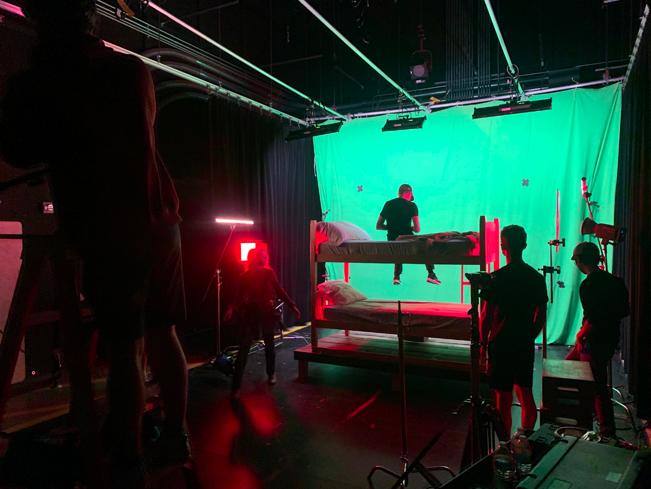 Godly Boy green-screen filming setup