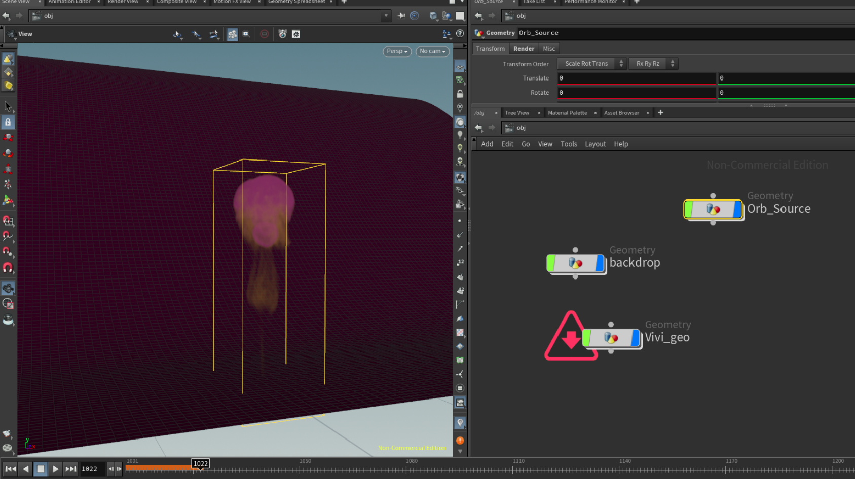Houdini smoke simulation development view