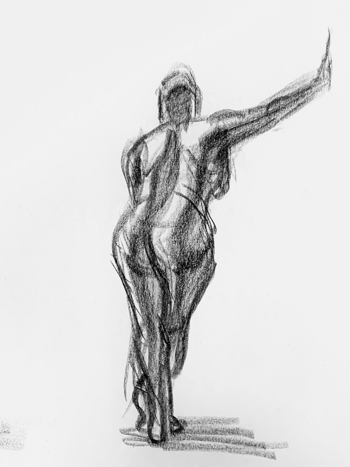 Life drawing pose study