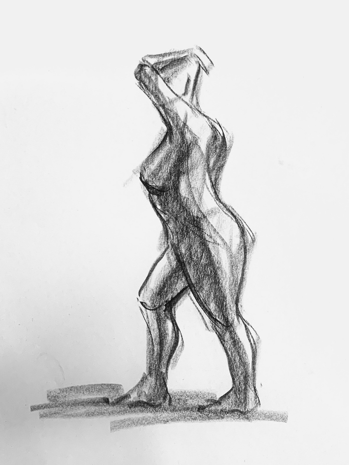 Life drawing pose study