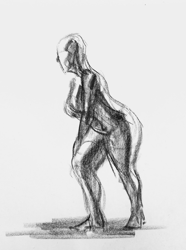 Life drawing pose study
