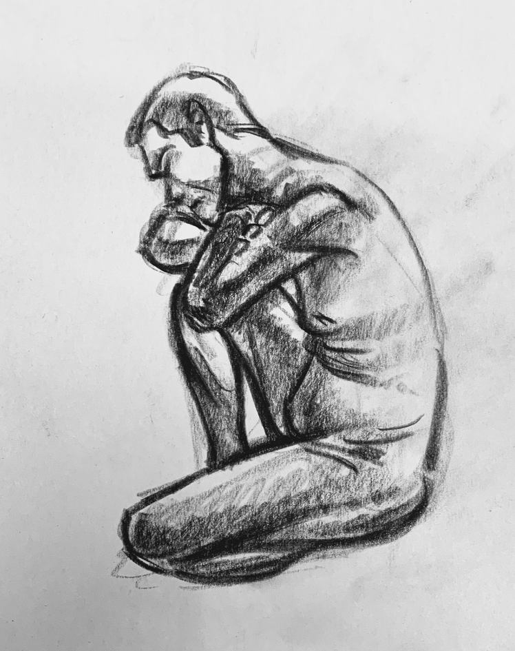 Life drawing pose study