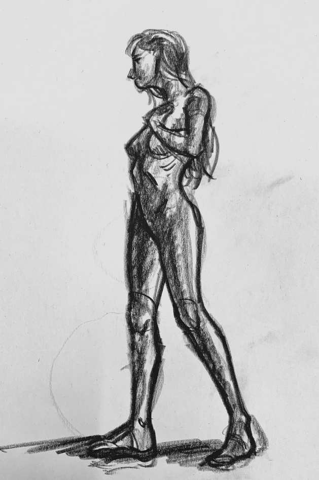 Life drawing pose study