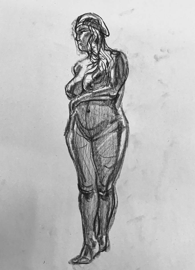 Life drawing pose study