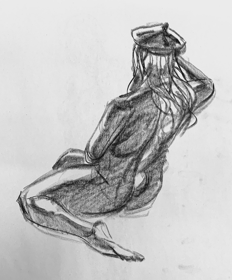 Life drawing pose study