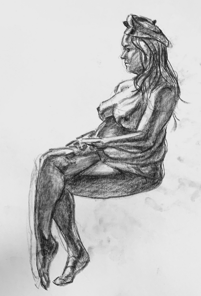 Life drawing pose study