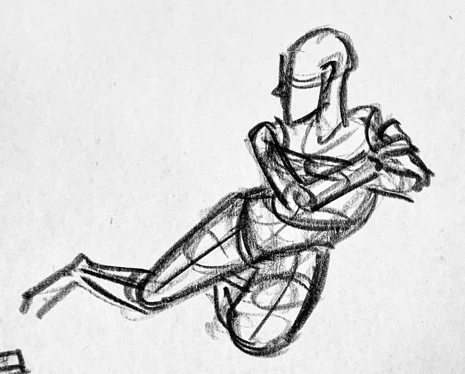 Life drawing pose study