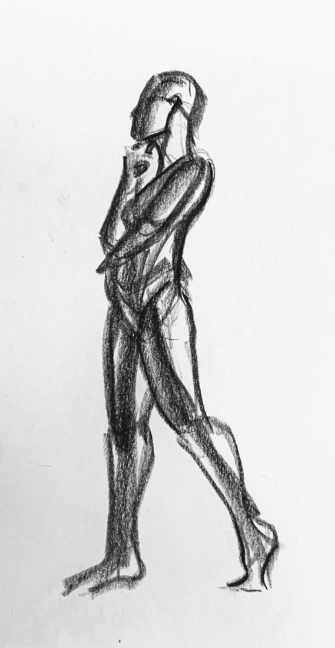 Life drawing pose study