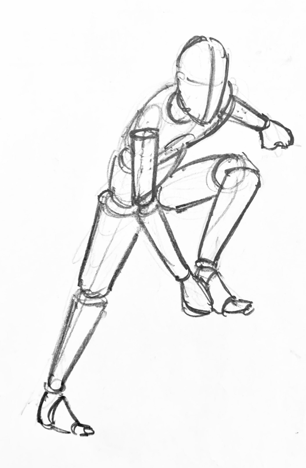Life drawing pose study