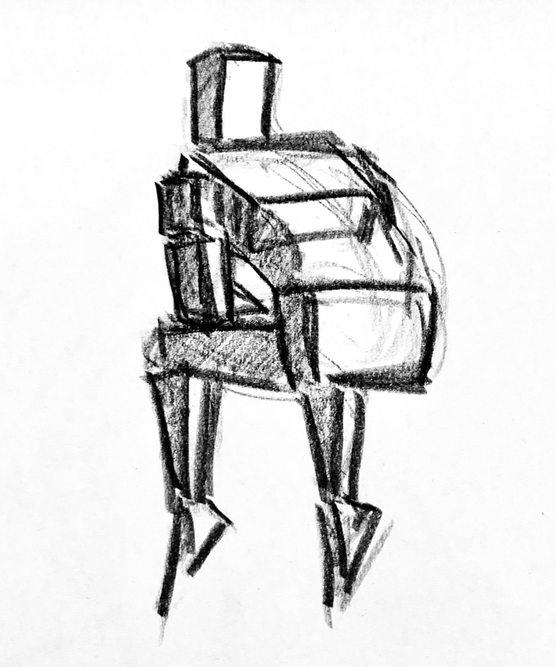 Life drawing pose study