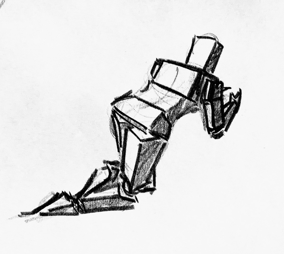 Life drawing pose study