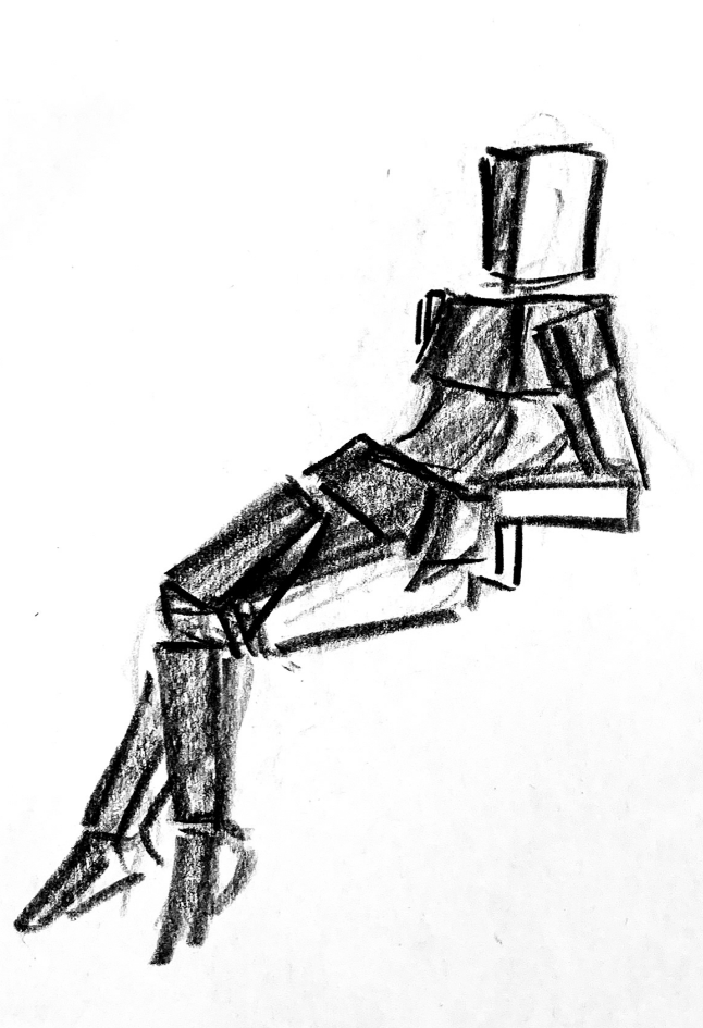 Life drawing pose study