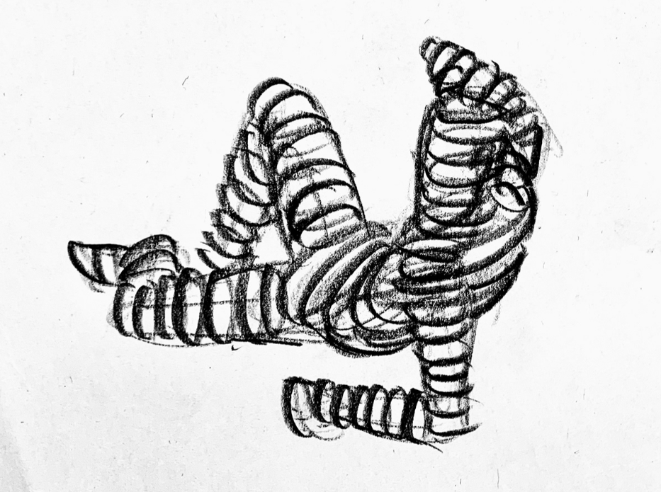 Life drawing pose study