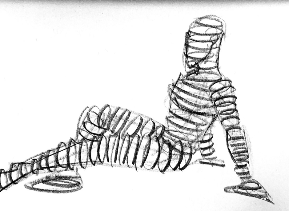 Life drawing pose study