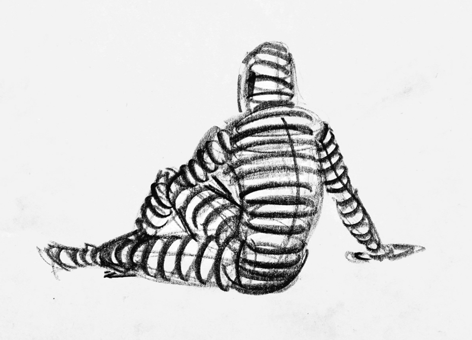 Life drawing pose study