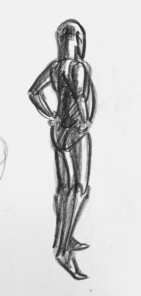 Life drawing pose study