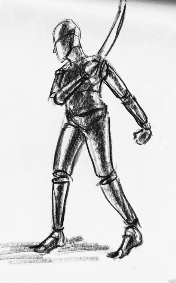 Life drawing pose study