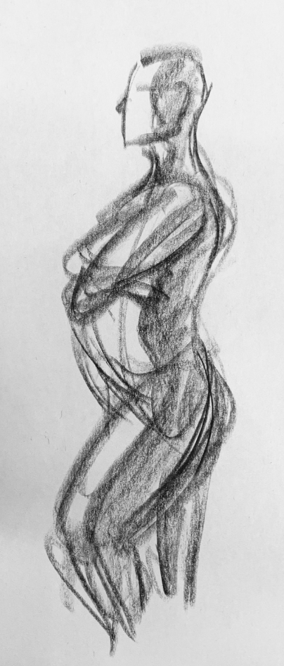 Life drawing pose study