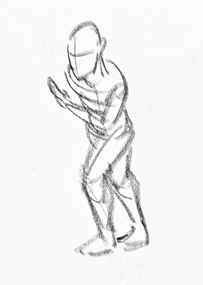Life drawing pose study