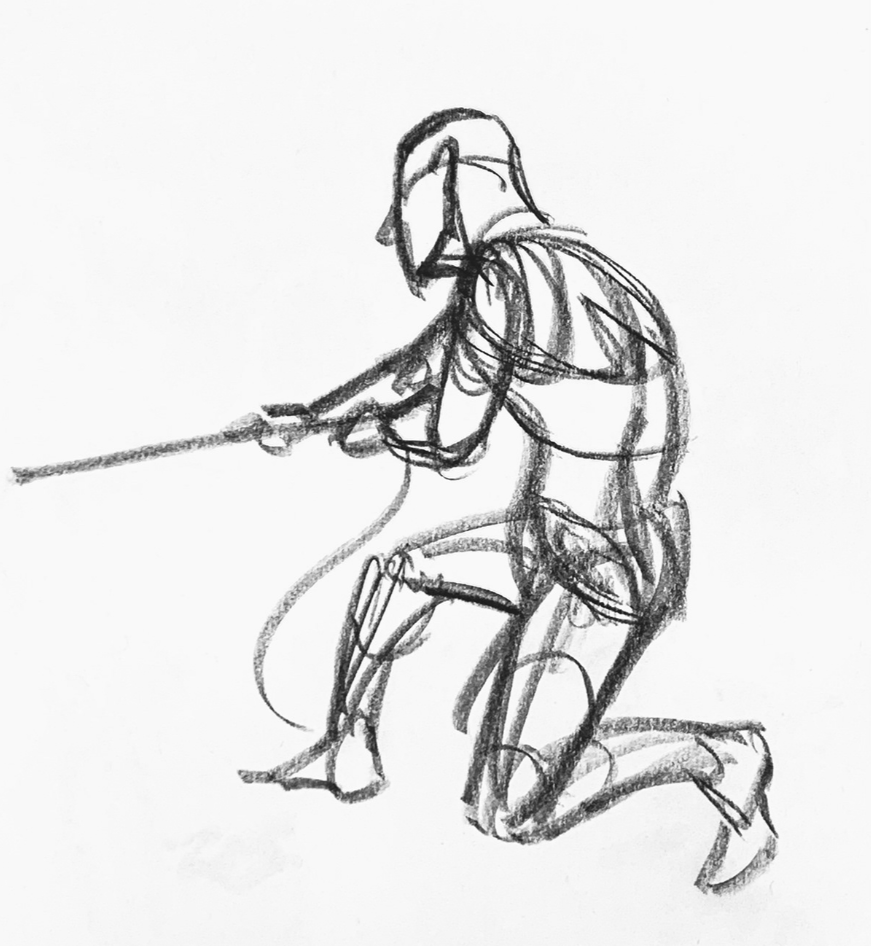 Life drawing pose study