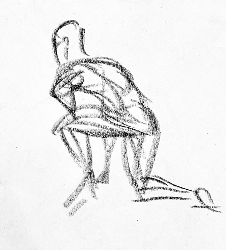 Life drawing pose study