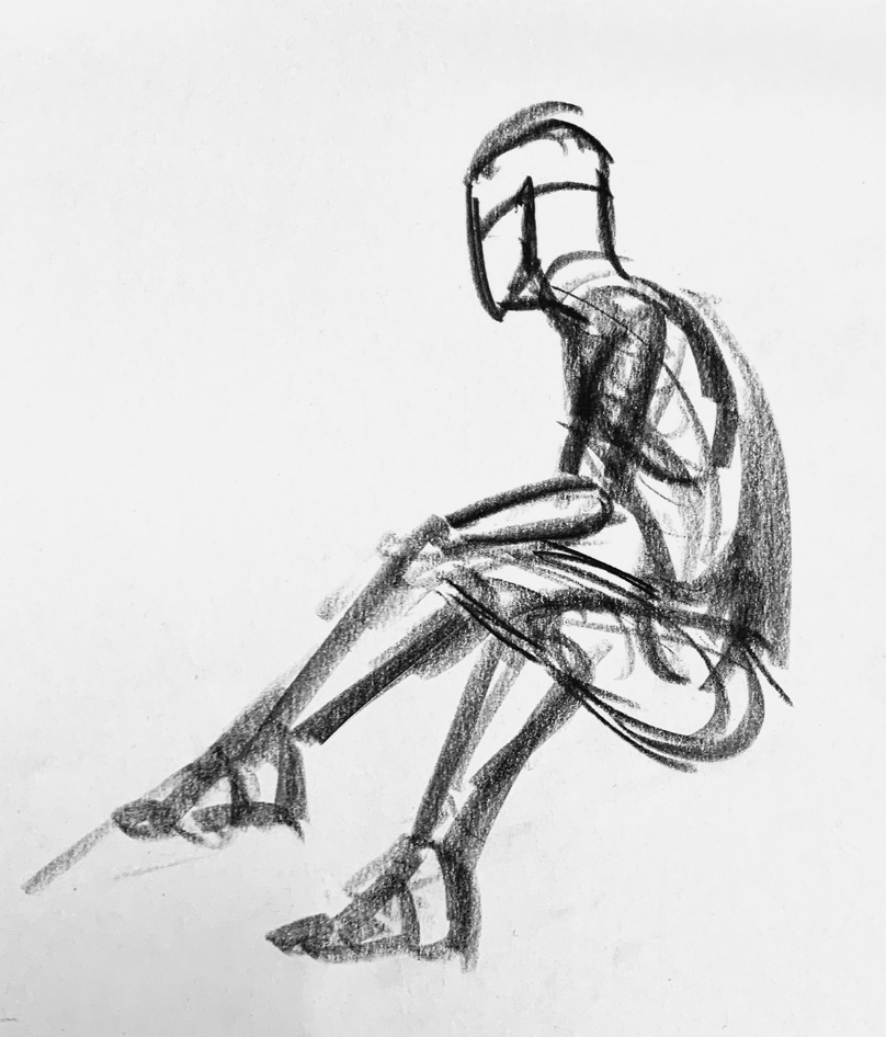 Life drawing pose study