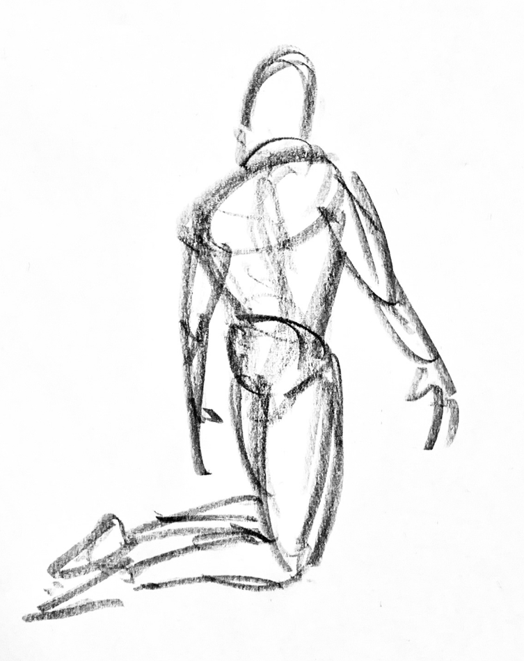 Life drawing pose study