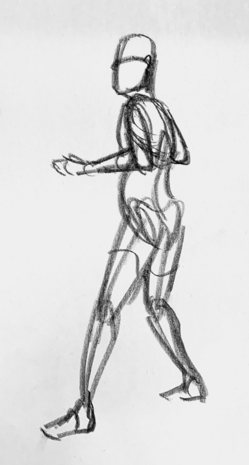 Life drawing pose study