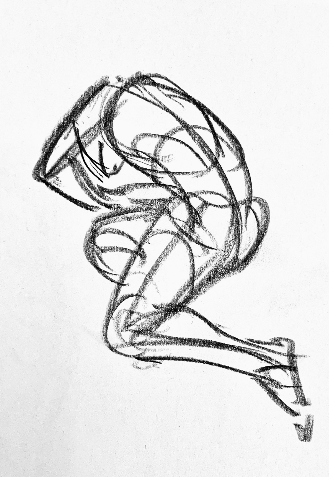 Life drawing pose study