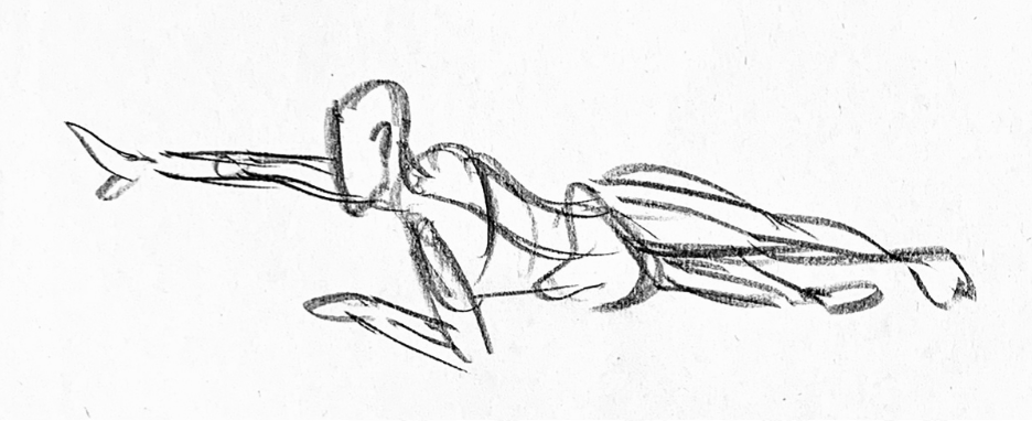 Life drawing pose study