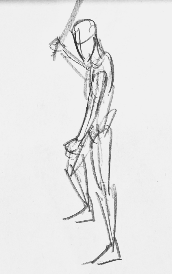 Life drawing pose study