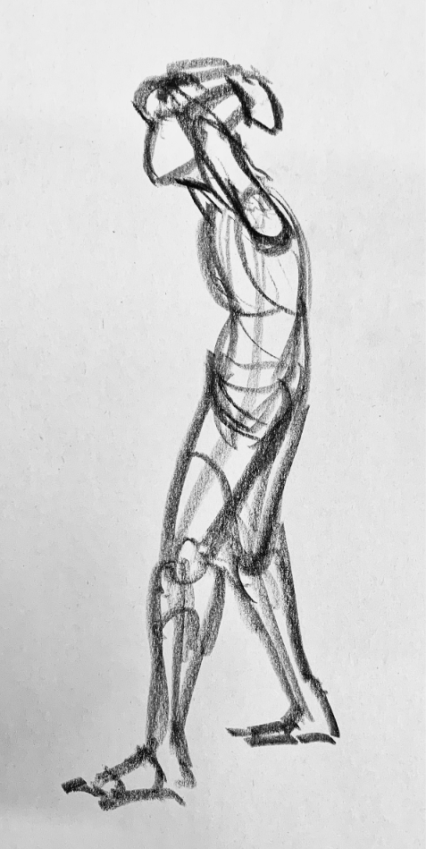 Life drawing pose study