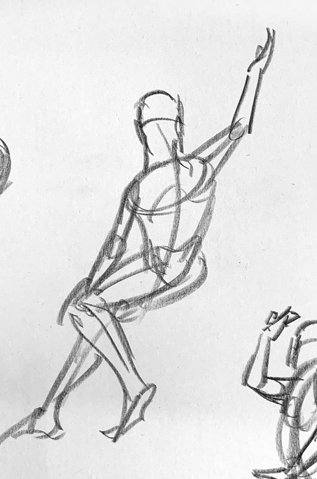 Life drawing pose study
