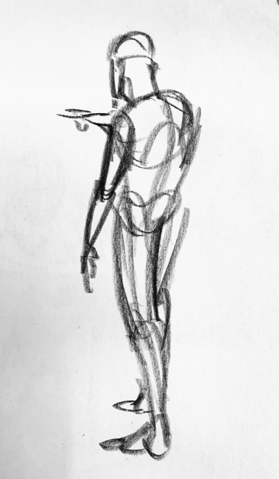 Life drawing pose study