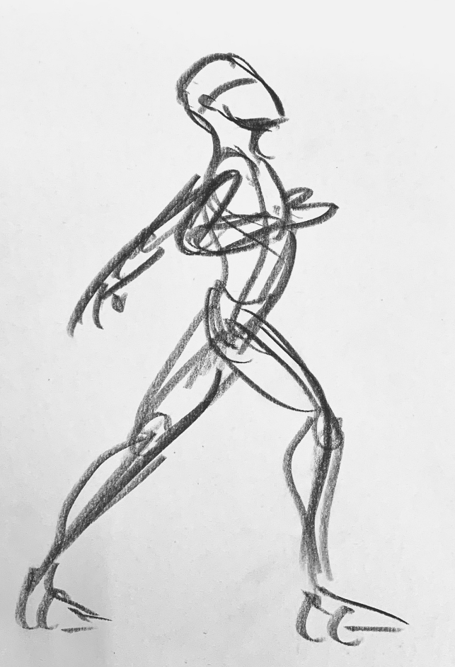 Life drawing pose study