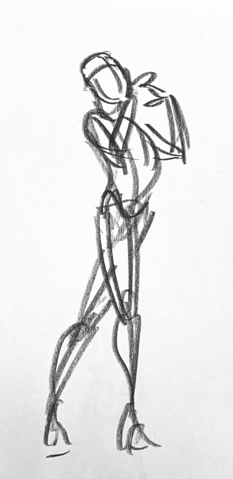 Life drawing pose study