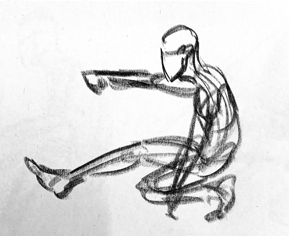 Life drawing pose study
