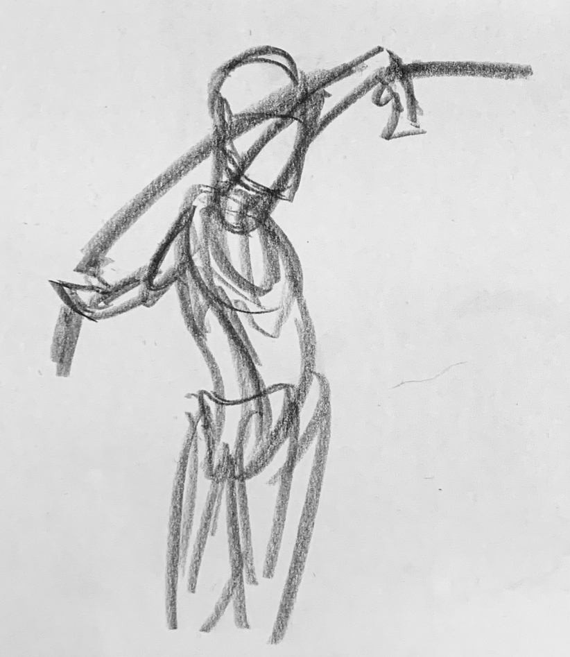 Life drawing pose study