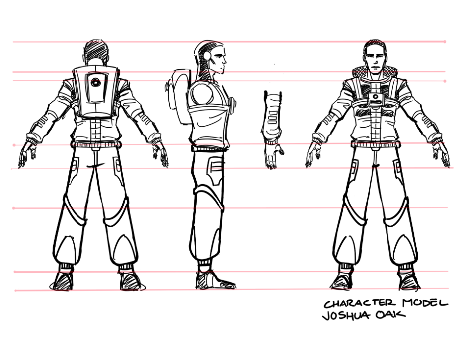 Character turnaround for the main character in Spaceman