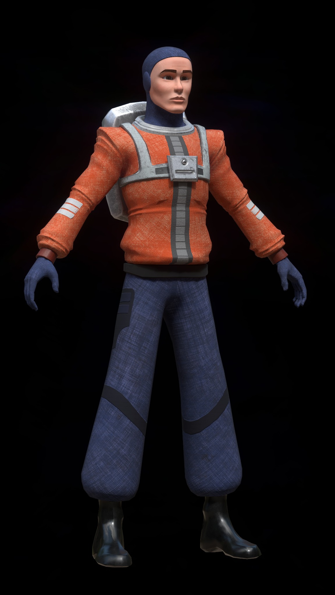 Spaceman character texturing detail