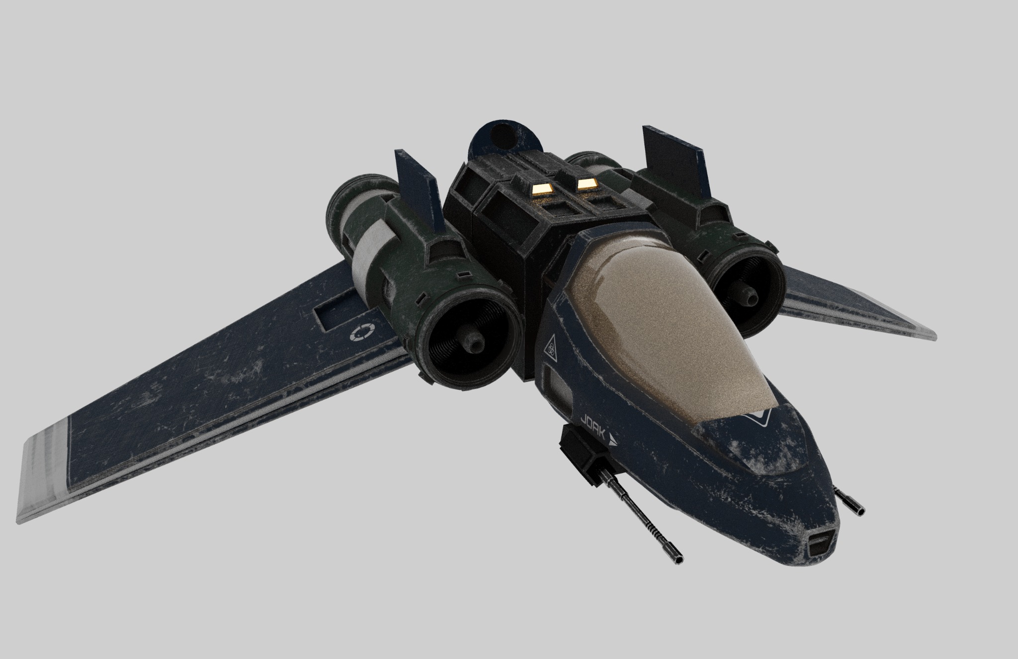 Finished textured exterior of the Spaceman ship