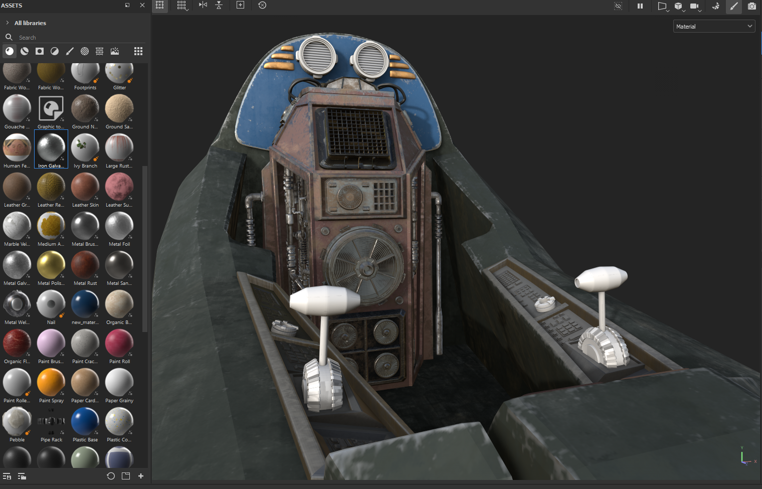 Cockpit texturing progress in Substance Painter