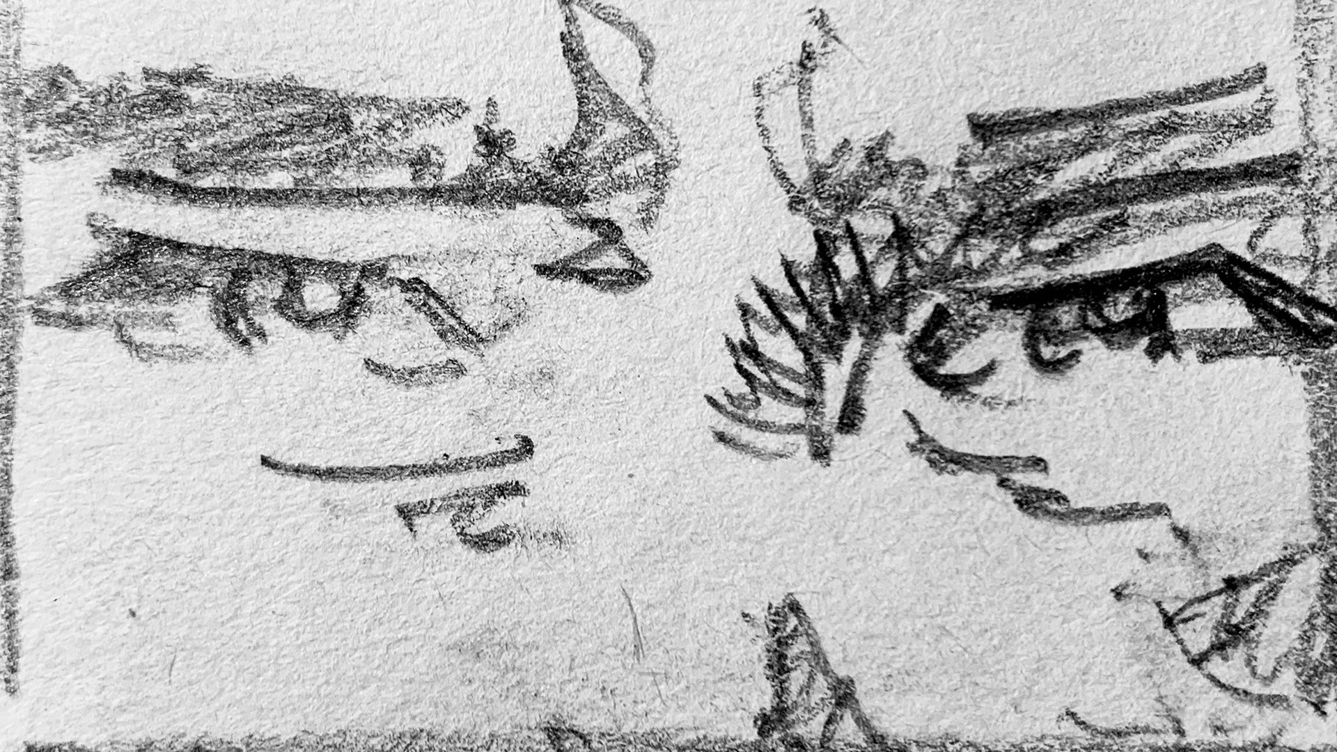 Rough Spaceman storyboard panel 1