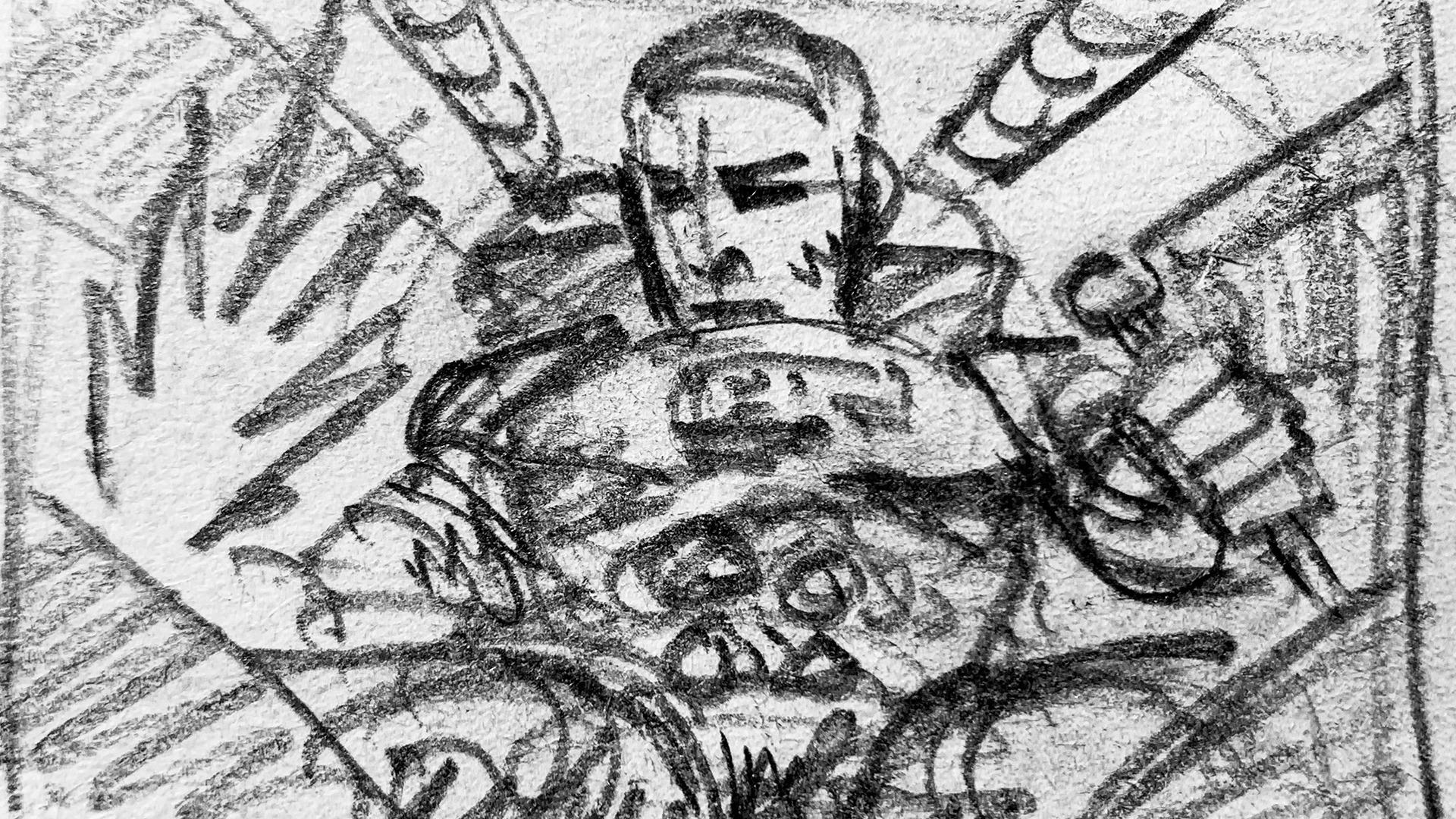 Rough Spaceman storyboard panel 7
